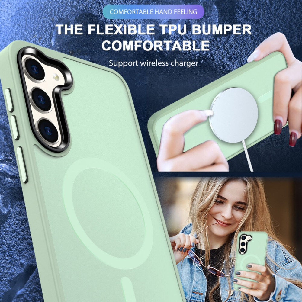 HappyCase Ημιδιάφανη Σκληρή Θήκη MagSafe - Samsung Galaxy S23 - Matte Green (8719246412738)