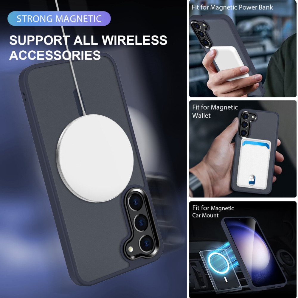 HappyCase Ημιδιάφανη Σκληρή Θήκη MagSafe - Samsung Galaxy S23 - Matte Dark Blue (8719246412721)