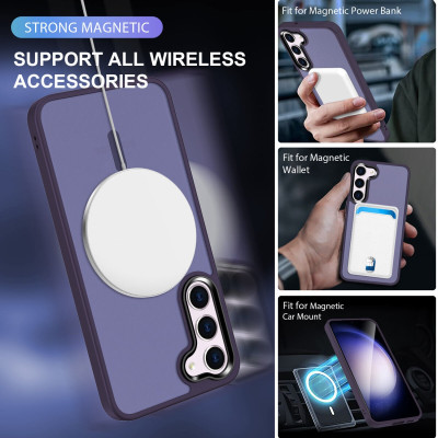 HappyCase Ημιδιάφανη Σκληρή Θήκη MagSafe - Samsung Galaxy S23 Plus - Matte Purple (8719246412752)