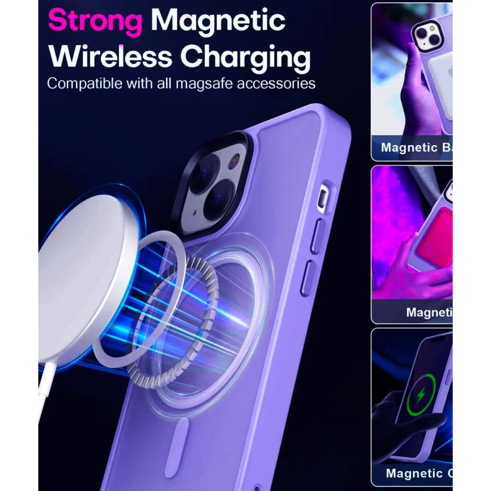 HappyCase Ημιδιάφανη Σκληρή Θήκη MagSafe - Apple iPhone 15 - Matte Lila (8719246415210)