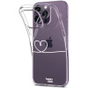 HappyCase Διάφανη Θήκη Σιλικόνης Apple iPhone 14 Pro - Heart Print (8719246373244)