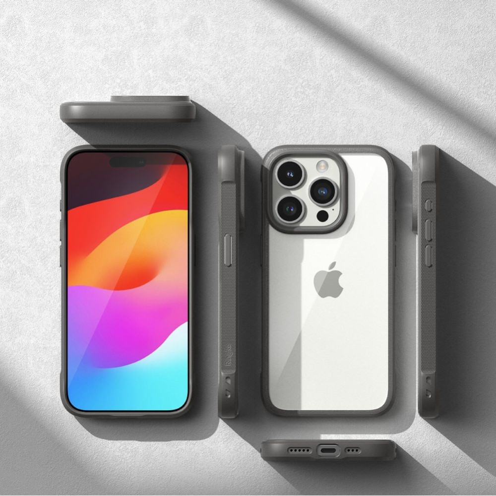 Ringke Fusion Bold - Σκληρή Διάφανη Θήκη με TPU Bumper - Apple iPhone 15 Pro Max - Gray (8809919306683)