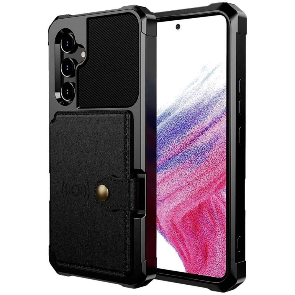 HappyCase 3 σε 1 - Θήκη Σιλικόνης με Ενσωματωμένο PU Πορτοφόλι - Samsung Galaxy A34 - Black (8719246388019)