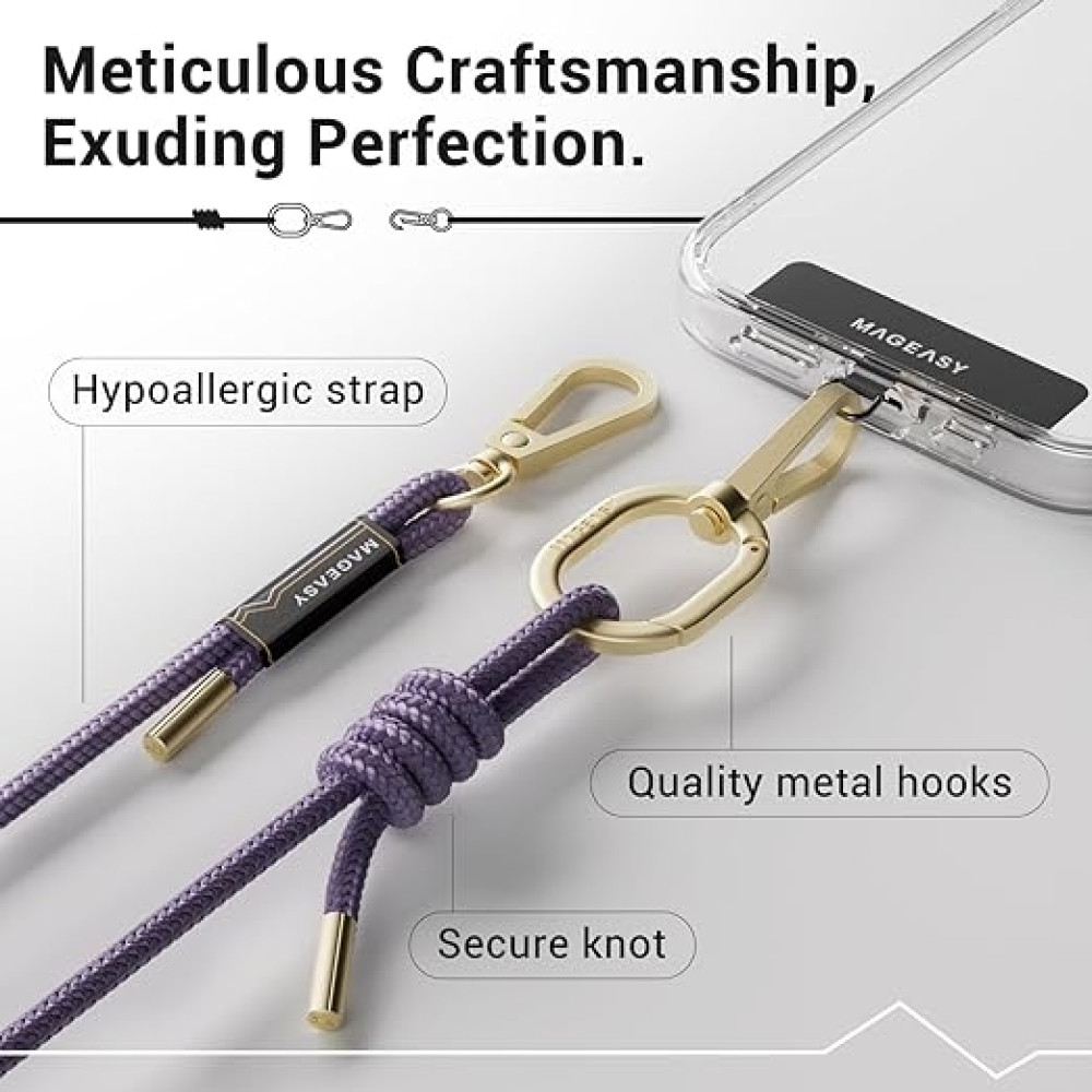 SwitchEasy MagEasy Rope Strap & Strap Card 6.0mm - Αποσπώμενο Λουράκι Λαιμού για Θήκες Κινητών iPhone - Very Peri (MPHIPH142VP23)