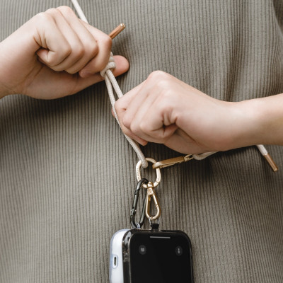 SwitchEasy MagEasy Rope Strap & Strap Card 6.0mm - Αποσπώμενο Λουράκι Λαιμού για Θήκες Κινητών iPhone - Beige (MPHIPH142BI23)