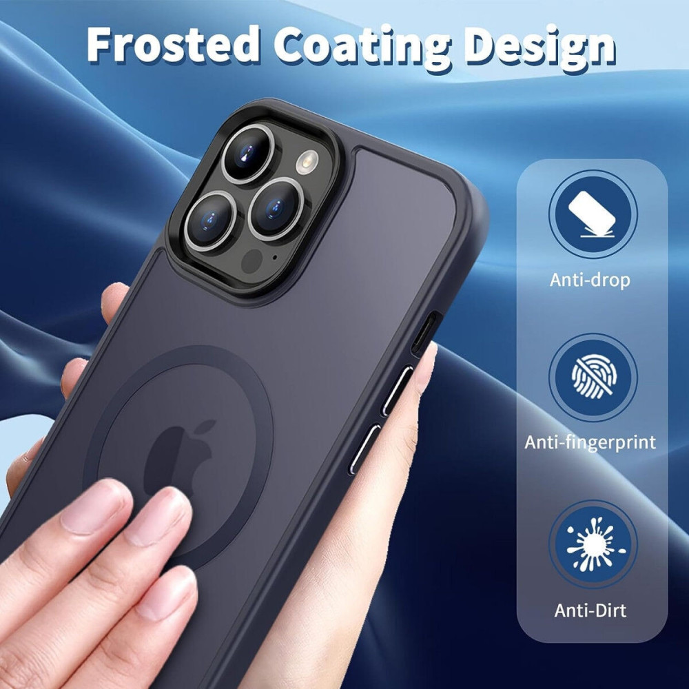 HappyCase Ημιδιάφανη Σκληρή Θήκη MagSafe - Apple iPhone 14 Pro Max - Matte Blue (8719246412288)