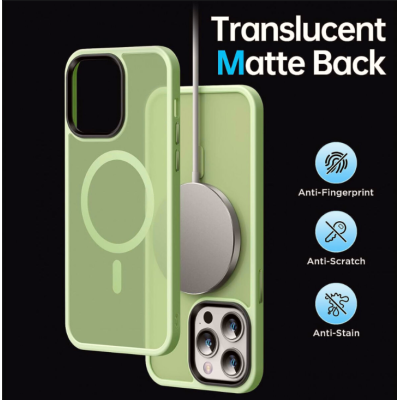 HappyCase Ημιδιάφανη Σκληρή Θήκη MagSafe - Apple iPhone 14 Pro - Matte Green (8719246412257)
