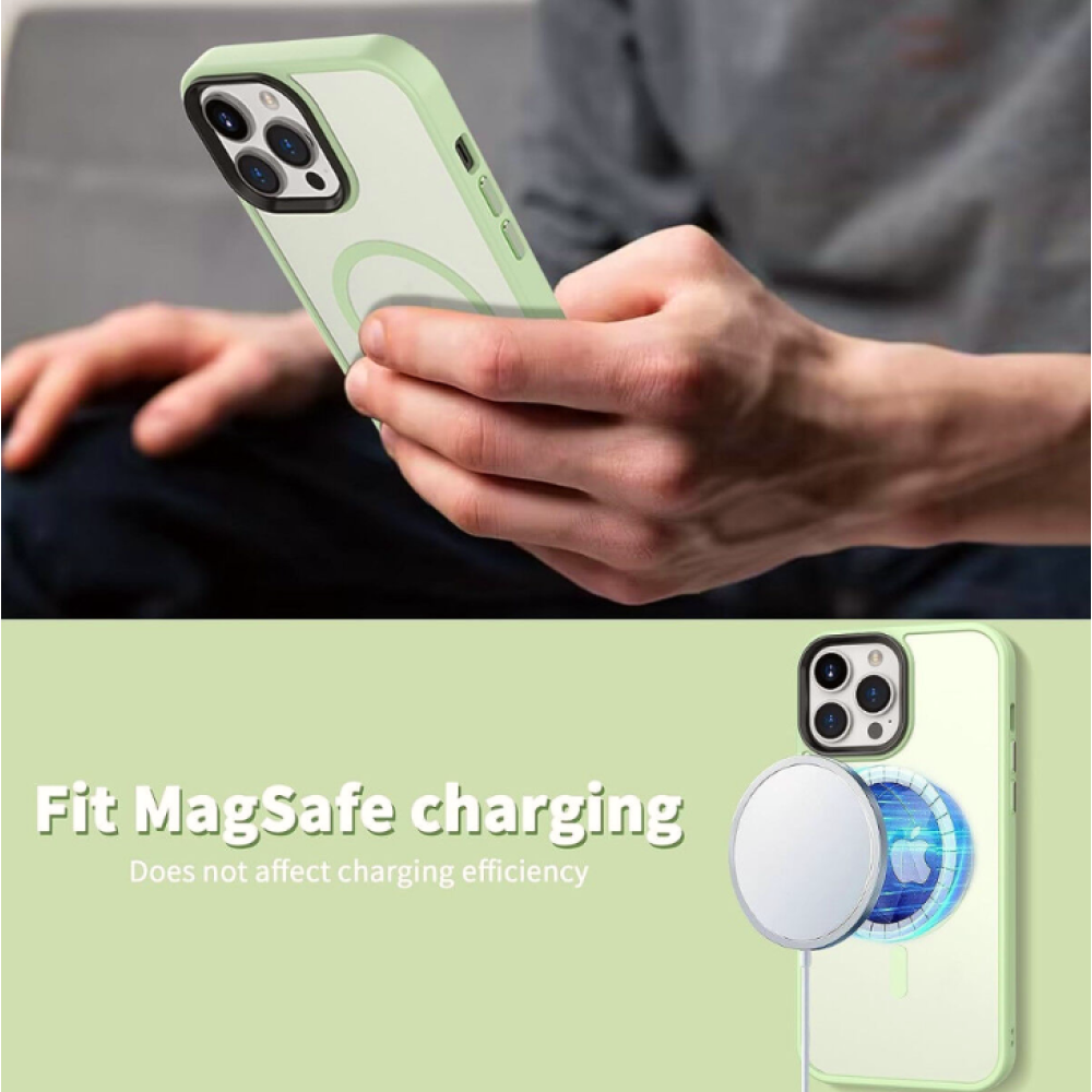 HappyCase Ημιδιάφανη Σκληρή Θήκη MagSafe - Apple iPhone 14 Pro - Matte Green (8719246412257)