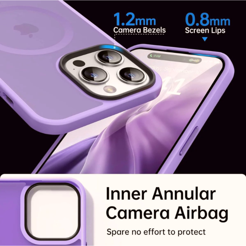 HappyCase Ημιδιάφανη Σκληρή Θήκη MagSafe - Apple iPhone 14 Pro - Matte Violet (8719246422454)