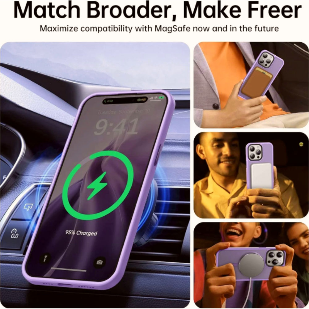 HappyCase Ημιδιάφανη Σκληρή Θήκη MagSafe - Apple iPhone 14 Pro - Matte Violet (8719246422454)