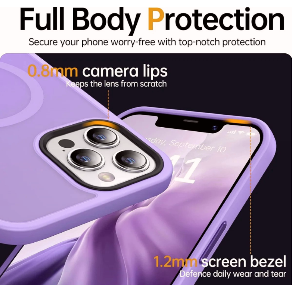 HappyCase Ημιδιάφανη Σκληρή Θήκη MagSafe - Apple iPhone 12 Pro Max - Matte Lila (8719246422171)