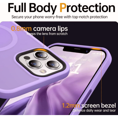 HappyCase Ημιδιάφανη Σκληρή Θήκη MagSafe - Apple iPhone 12 Pro Max - Matte Lila (8719246422171)