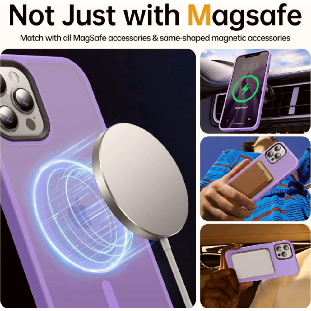 HappyCase Ημιδιάφανη Σκληρή Θήκη MagSafe - Apple iPhone 12 Pro Max - Matte Lila (8719246422171)