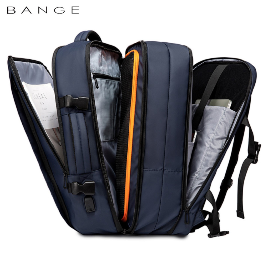 Bange 1908 Business Travel Backpack - Ανθεκτικό Επεκτάσιμο Σακίδιο / Τσάντα Πλάτης & Μεταφοράς Laptop έως 17.3" - 26L έως 45L - Blue
