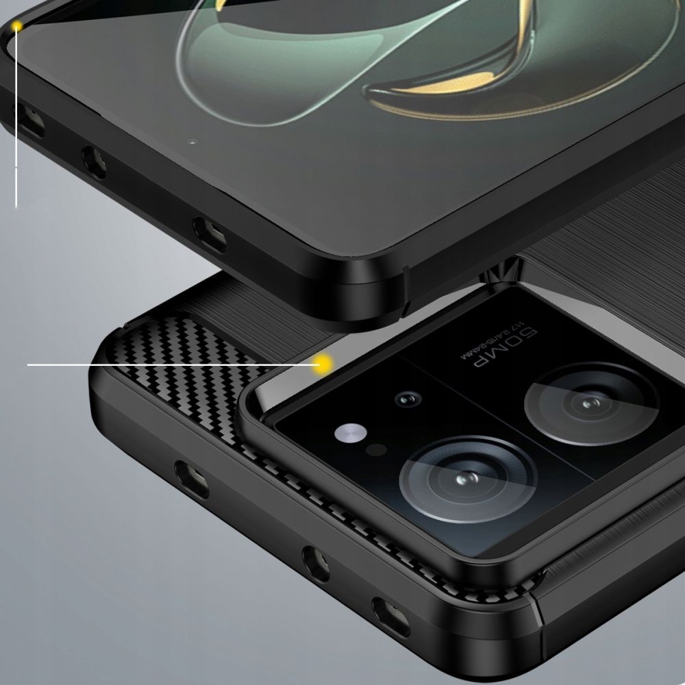 Tech-Protect Θήκη Σιλικόνης Carbon - Xiaomi 13T / 13T Pro - Black (9319456606072)