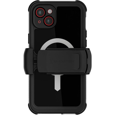 Ghostek Nautical 4 - Ανθεκτική Αδιάβροχη Θήκη MagSafe με Περιστρεφόμενο Κλιπ Ζώνης - Apple iPhone 15 Plus - Black (GHOCAS3610)