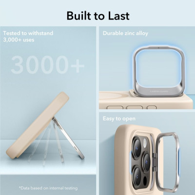ESR Cloud Soft with Stash Stand - Ανθεκτική MagSafe Θήκη Σιλικόνης Apple iPhone 15 Pro με Kickstand - Light Tan (4894240178577)