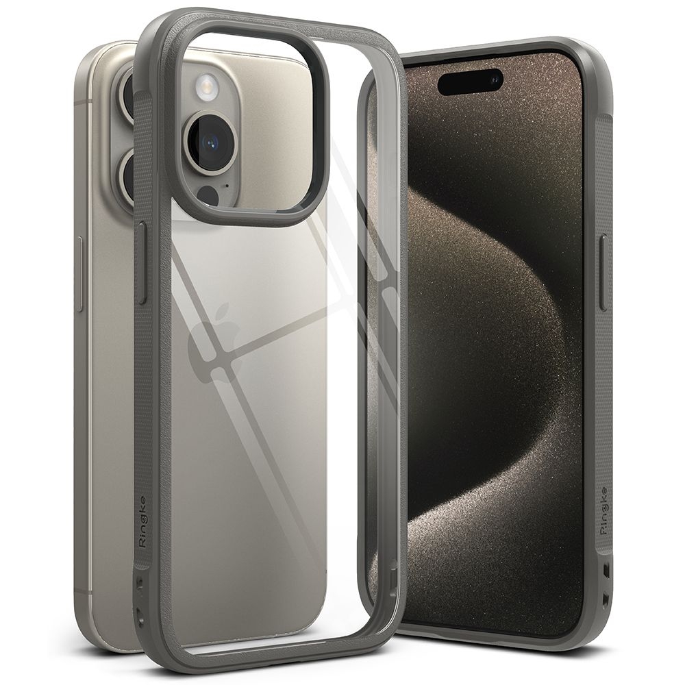 Ringke Fusion Bold - Σκληρή Διάφανη Θήκη με TPU Bumper - Apple iPhone 15 Pro - Gray (8809919307475)