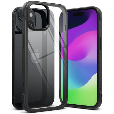 Ringke Fusion Bold - Σκληρή Διάφανη Θήκη με TPU Bumper - Apple iPhone 15 - Black (8809919308960)