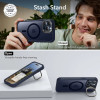 ESR Armor Tough with Stash Stand HaloLock - Ανθεκτική 360° Διάφανη MagSafe Θήκη με Kickstand & Tempered Glass για Φακό Κάμερας - Apple iPhone 15 Pro Max - Clear / Dark Blue (4894240176665)