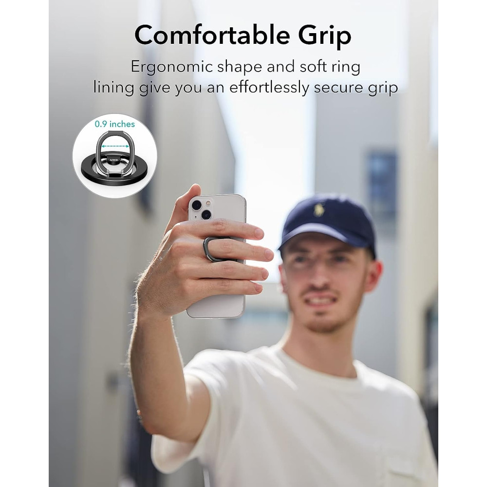 ESR HaloLock Ring Stand - Μεταλλική Μαγνητική Αναδιπλούμενη MagSafe Βάση / Finger Holder για iPhone 15 / 14 / 13 / 12 - Black (4894240184387)
