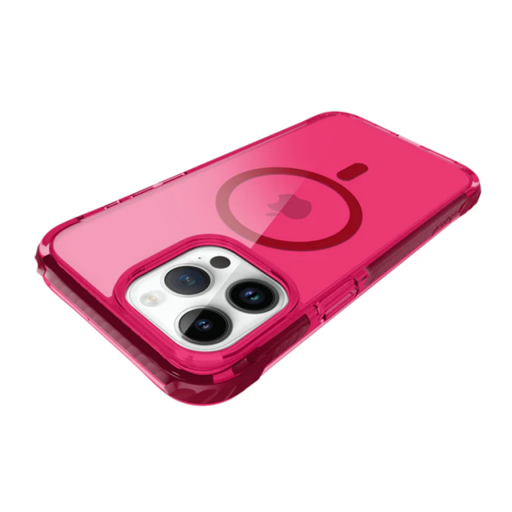 Prodigee Safetee Neo + Mag - Σκληρή Ανθεκτική Ημιδιάφανη Θήκη MagSafe - Apple iPhone 15 Pro Max - Fuchsia (IPH15P-6.7-NEOM-FCSA)