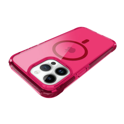 Prodigee Safetee Neo + Mag - Σκληρή Ανθεκτική Ημιδιάφανη Θήκη MagSafe - Apple iPhone 15 Pro Max - Fuchsia (IPH15P-6.7-NEOM-FCSA)