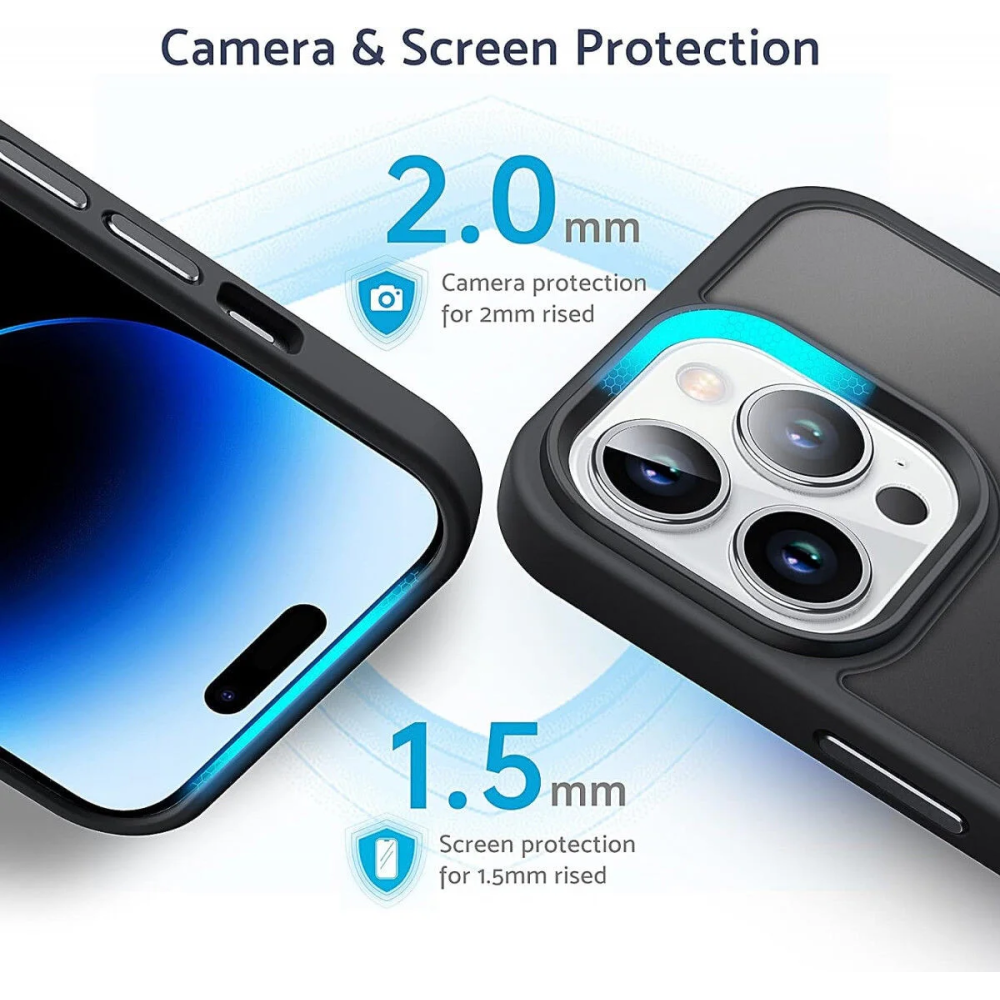 HappyCase Ημιδιάφανη Σκληρή Θήκη - Apple iPhone 15 Pro Max - Matte Black (8719246412660)