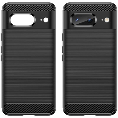 HappyCase Θήκη Σιλικόνης Brushed - Google Pixel 8 - Black (8719246390777)