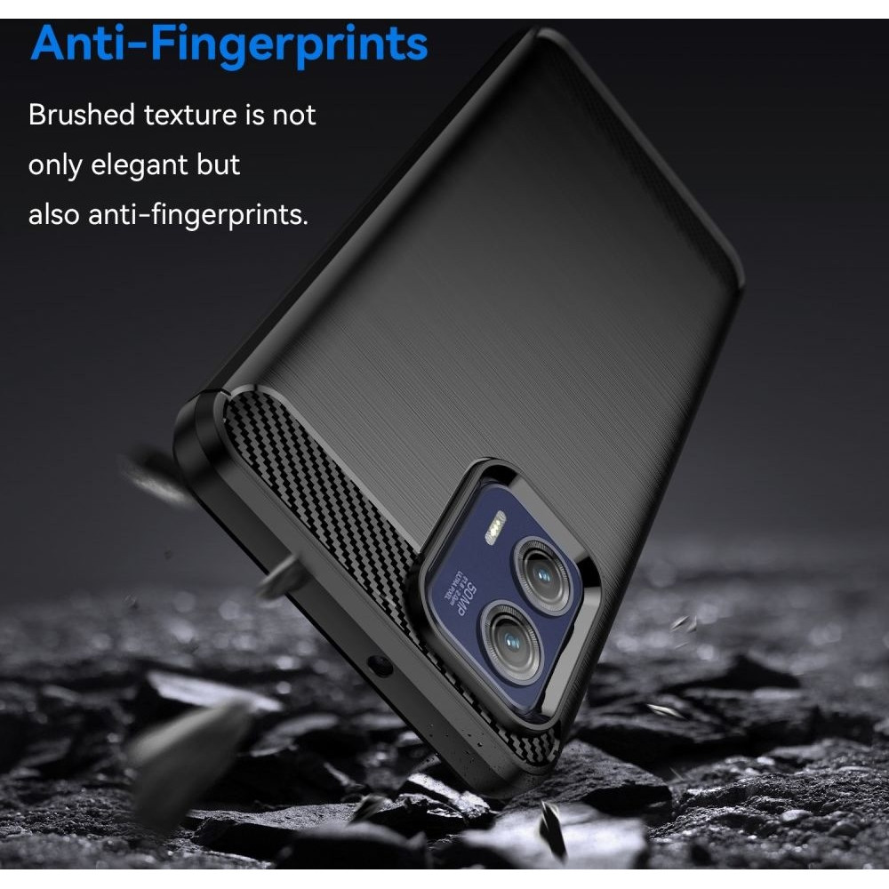 HappyCase Θήκη Σιλικόνης Brushed - Motorola Moto G73 - Black (8719246387869)