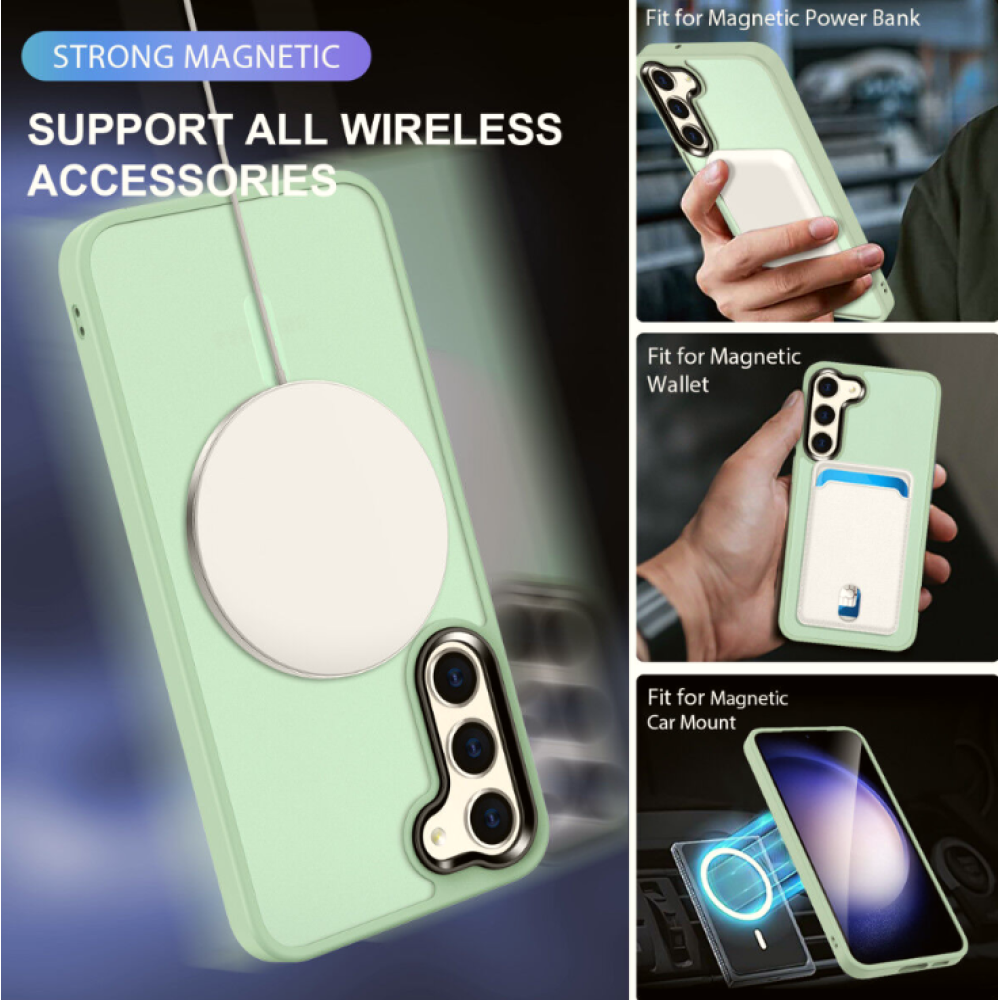 HappyCase Ημιδιάφανη Σκληρή Θήκη MagSafe - Samsung Galaxy S23 Plus - Matte Green (8719246412776)