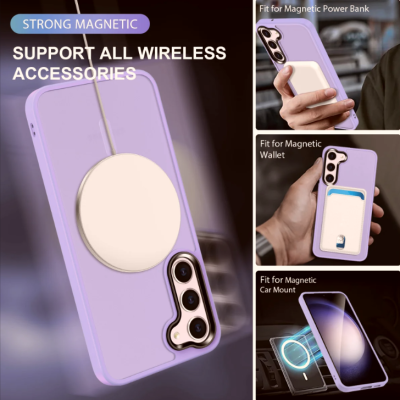 HappyCase Ημιδιάφανη Σκληρή Θήκη MagSafe - Samsung Galaxy S23 Plus - Matte Violet (8719246422652)