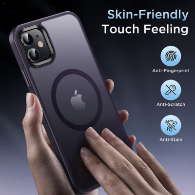 HappyCase Ημιδιάφανη Σκληρή Θήκη MagSafe - Apple iPhone 11 - Matte Purple (8719246412066)