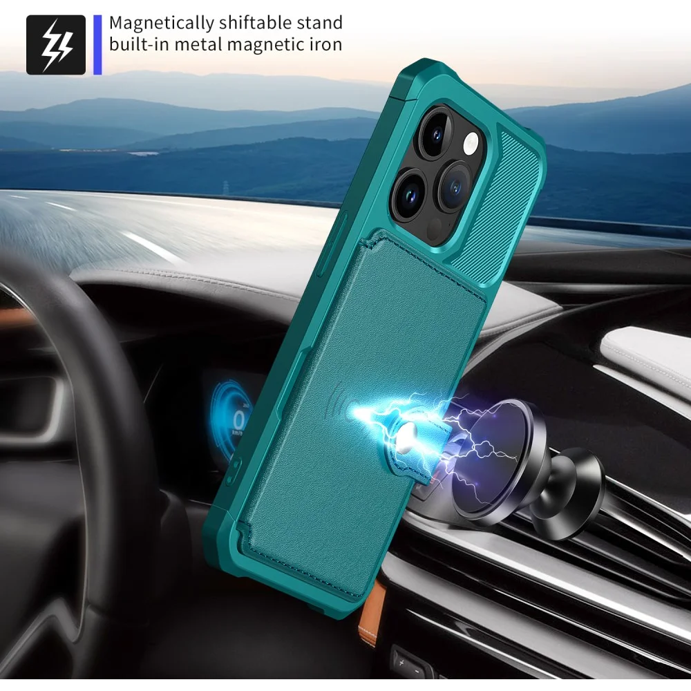 HappyCase 3 σε 1 - Θήκη Σιλικόνης με Ενσωματωμένο PU Πορτοφόλι - Apple iPhone 15 Pro Max - Blue (8719246421228)