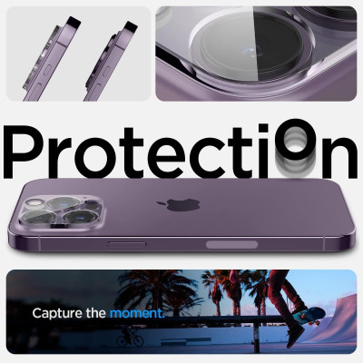 Spigen GLAS.tR OPTIK Camera Lens Protector - Αντιχαρακτικό Προστατευτικό Γυαλί για Φακό Κάμερας Apple iPhone 16 Pro / 16 Pro Max / 15 Pro / 15 Pro Max / 14 Pro / 14 Pro Max - 2 Τεμάχια - Crystal Clear (AGL05761)