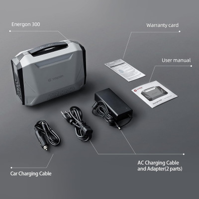 Volcan Energon E300 Portable Power Station - Ηλεκτρική Γεννήτρια με Οθόνη LCD / Φορητός Σταθμός Φόρτισης / Ενέργειας με 1 x AC / 2 x USB-A / 2 x DC / 2 x Type-C - 299Wh - 300W (6976185800008)