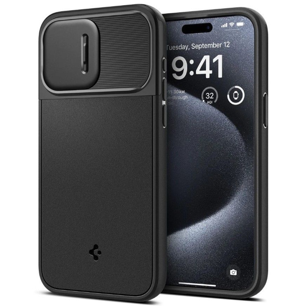 Spigen Optik Armor MagFit - Θήκη MagSafe με Κάλυμμα για την Κάμερα - Apple iPhone 15 Pro - Black (ACS07184)