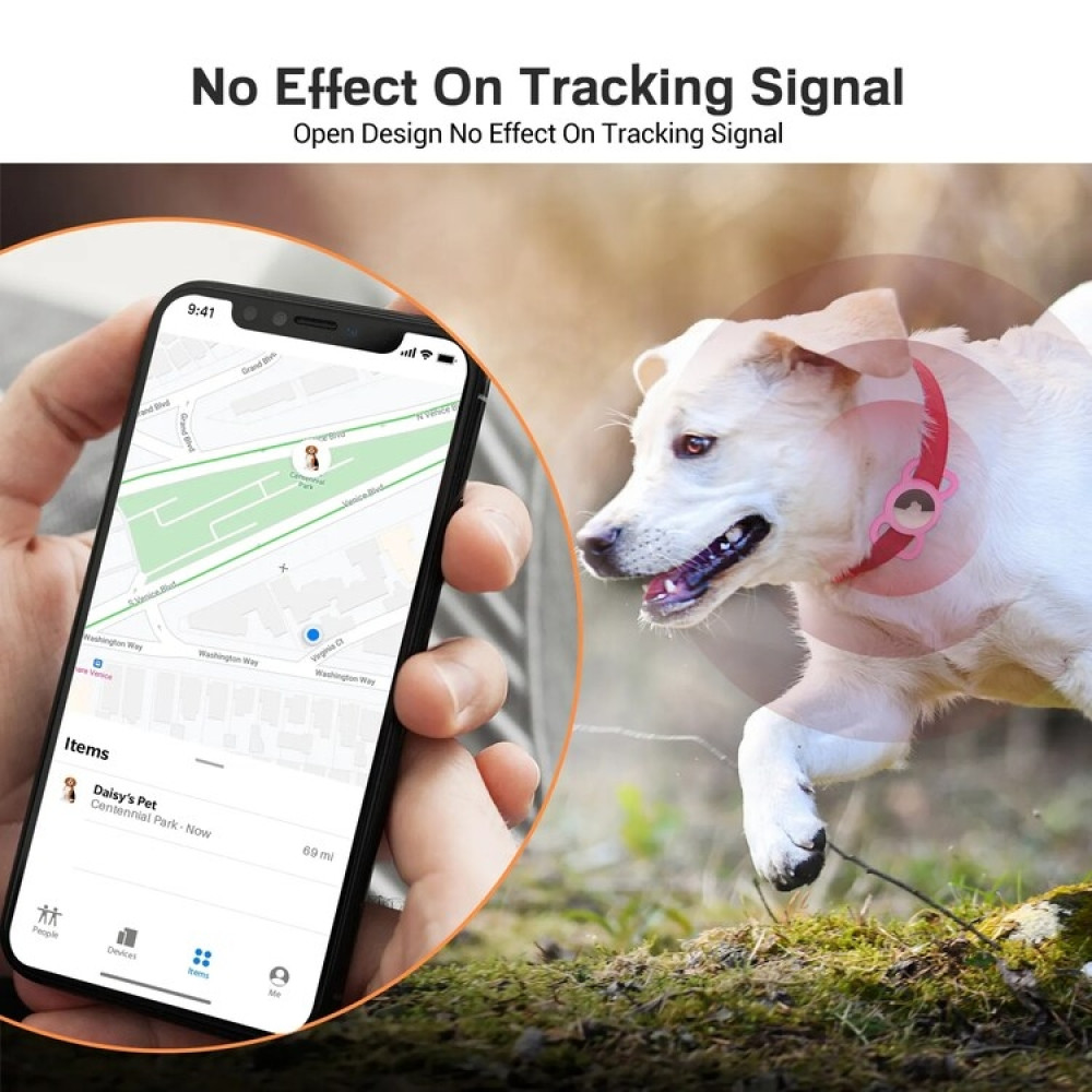 Ofkoz Θήκη Σιλικόνης Apple AirTag για Κολάρο Κατοικιδίων - Pink (OKCH02)