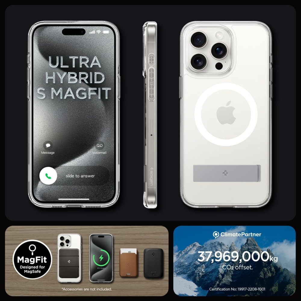 Θήκη Apple iPhone 15 Pro Max - Spigen Ultra Hybrid S MagFit Διάφανη με MagSafe - Crystal Clear (ACS06583)