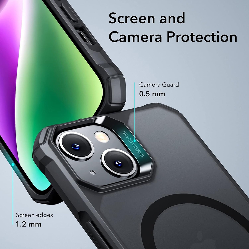 ESR Air Armor HaloLock - Διάφανη Ανθεκτική MagSafe Θήκη Apple iPhone 14 Plus - Clear / Black (4894240161692)