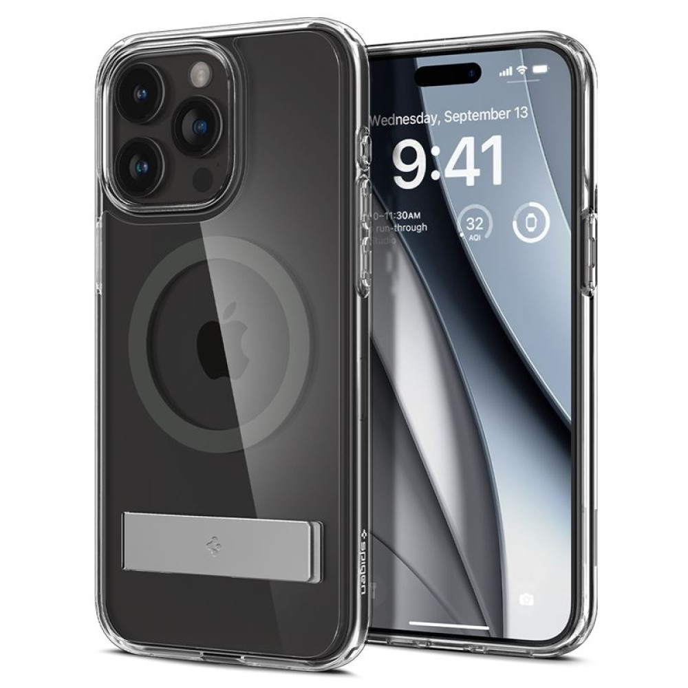 Θήκη Apple iPhone 15 Pro Max - Spigen Ultra Hybrid S MagFit Διάφανη με MagSafe - Graphite (ACS06584)