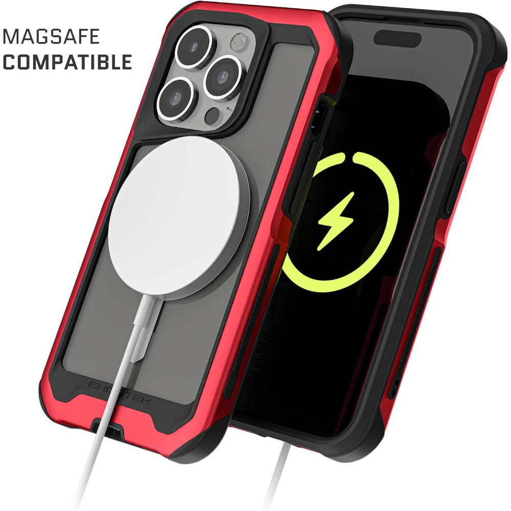 Ghostek Atomic Slim 4 - Ανθεκτική Θήκη MagSafe - Apple iPhone 15 Pro - Red (GHOCAS3520)