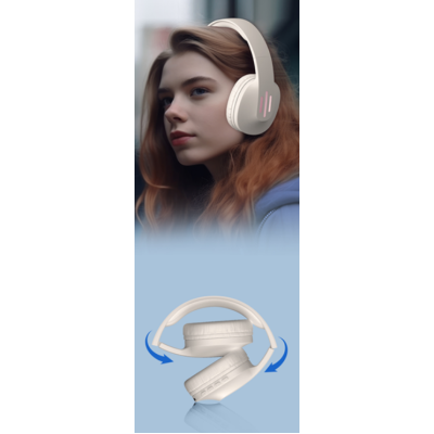 Riversong Rhythm L9 Bluetooth Headphones - Ασύρματα Ακουστικά Κεφαλής Bluetooth - Cream (EA278CR)