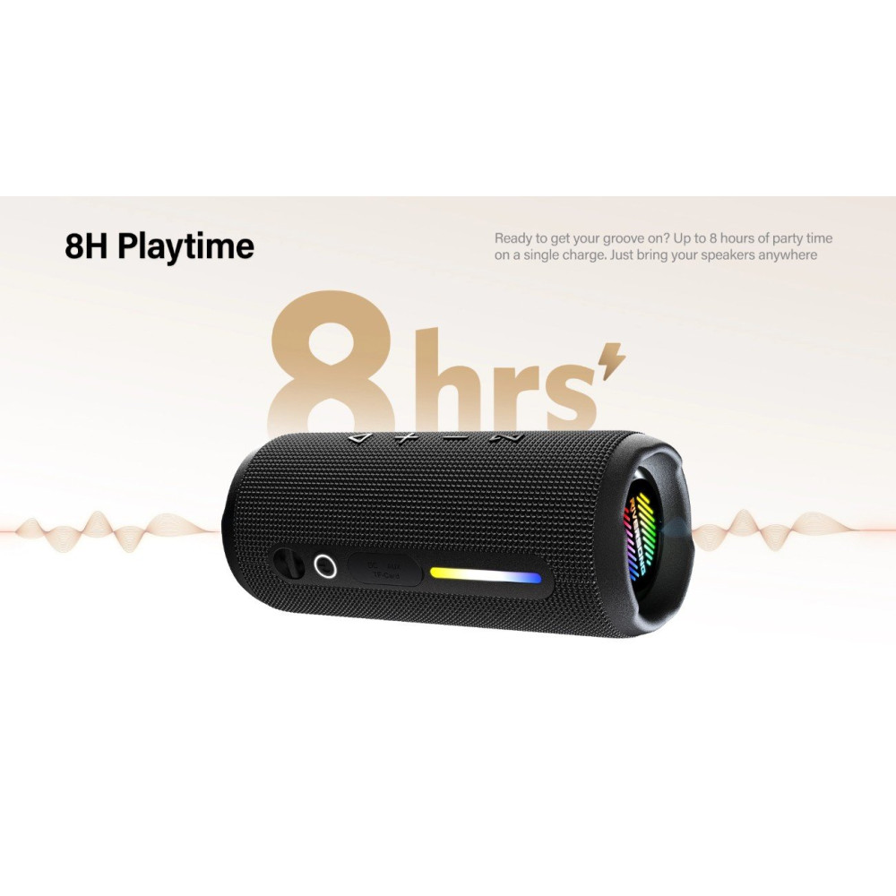Ηχείο Riversong Bluetooth Speaker Jazz L7 Αδιάβροχο Ασύρματο με RGB Φωτισμό - Black (SP35B)
