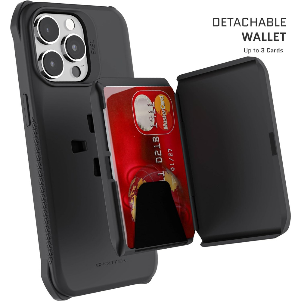 Ghostek Exec 6 - Ανθεκτική MagSafe Θήκη - Πορτοφόλι Apple iPhone 15 Pro Max - Black (GHOCAS3604)