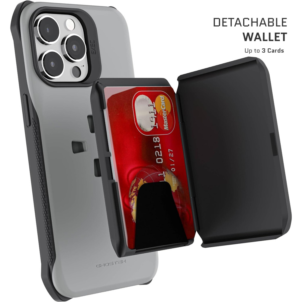 Ghostek Exec 6 - Ανθεκτική MagSafe Θήκη - Πορτοφόλι Apple iPhone 15 Pro Max - Grey (GHOCAS3605)