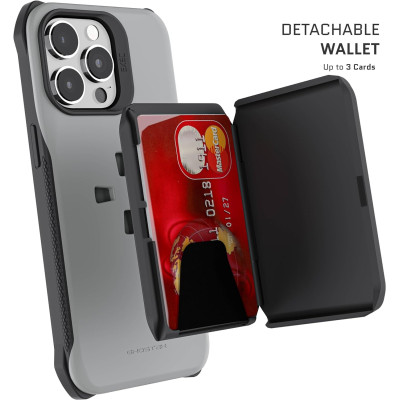 Ghostek Exec 6 - Ανθεκτική MagSafe Θήκη - Πορτοφόλι Apple iPhone 15 Pro Max - Grey (GHOCAS3605)