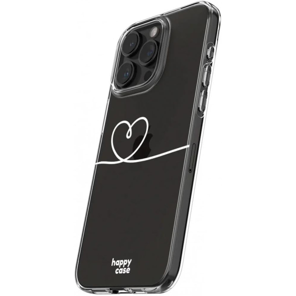 HappyCase Διάφανη Θήκη Σιλικόνης Apple iPhone 15 Pro - Heart Print (8719246420368)