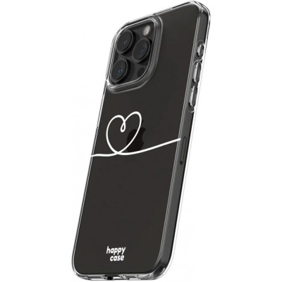 HappyCase Διάφανη Θήκη Σιλικόνης Apple iPhone 15 Pro - Heart Print (8719246420368)