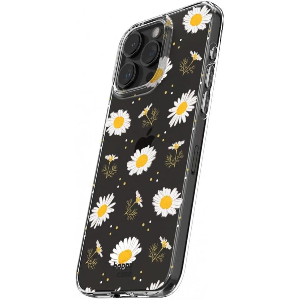 HappyCase Διάφανη Θήκη Σιλικόνης Apple iPhone 15 Pro - Floral Print (8719246420337)